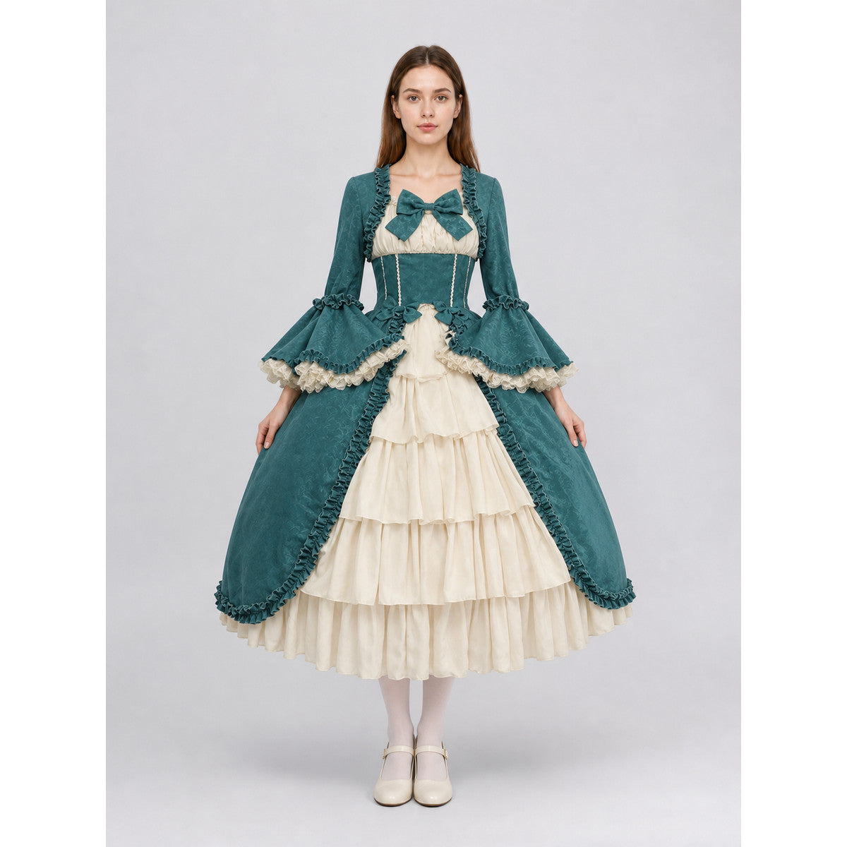 Gothic Victorian-Style Dress with a Bow