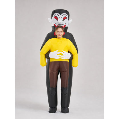 Inflatable "Vampire Carrying a Person" Costume for Parties on-model view