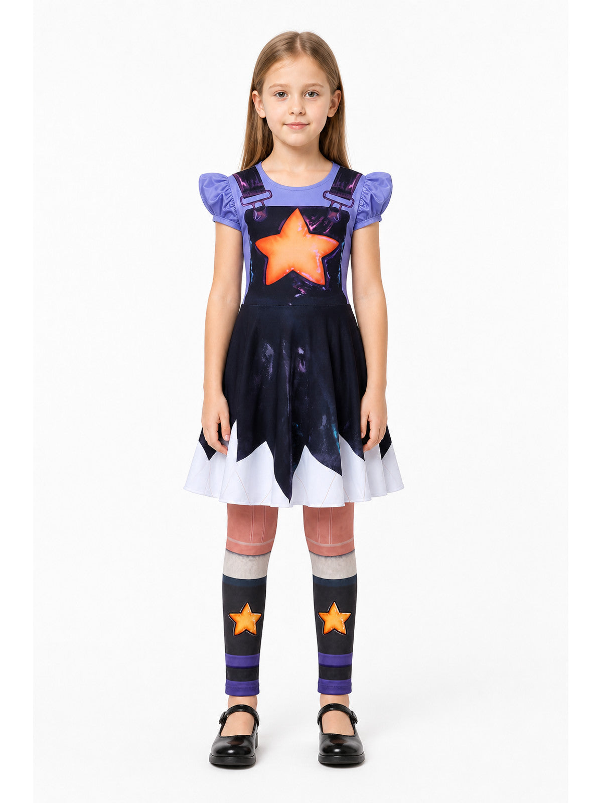 Girls' Poppy Playtime Lily Dress with Leggings, Stars main product view
