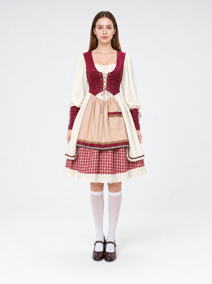 French Fairy Tale Costume Dress with Apron