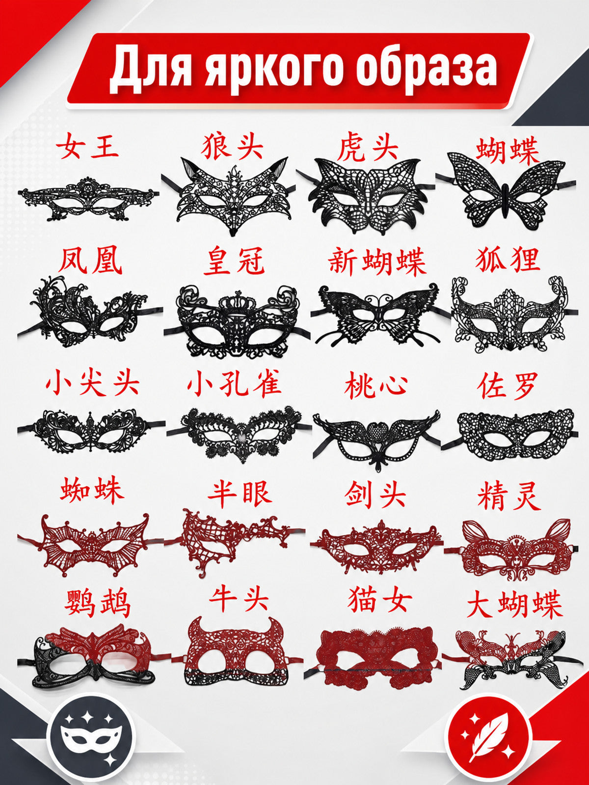 Lace Carnival Mask for Halloween and Cosplay main product view
