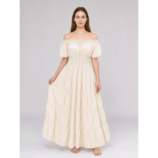 Tiered Long Dress in a Medieval Style