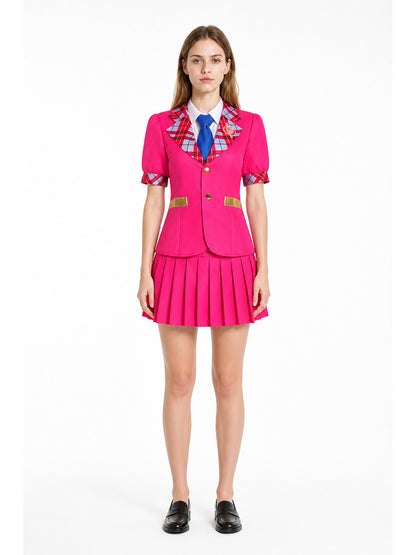 Set with a Pleated Skirt and Collared Top main product view