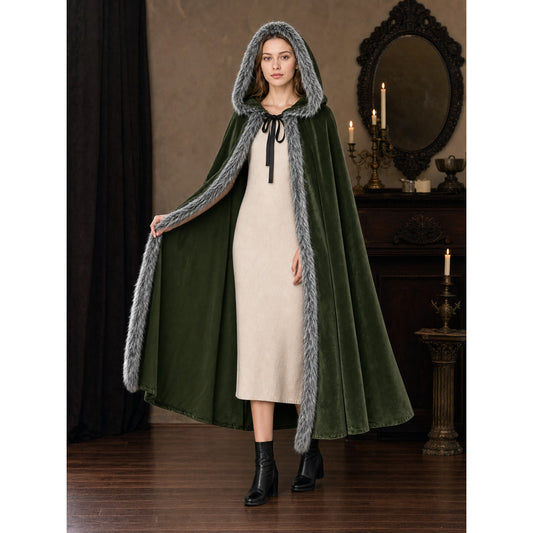 Olive Hooded Costume Cloak