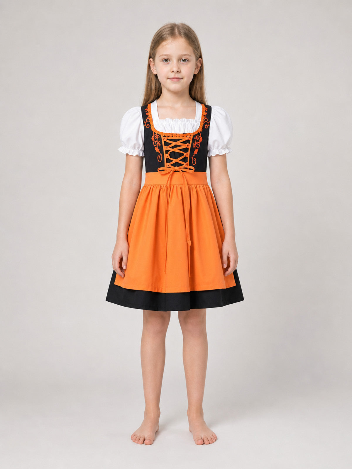 Folk-Style Carnival Dress with Lacing front view