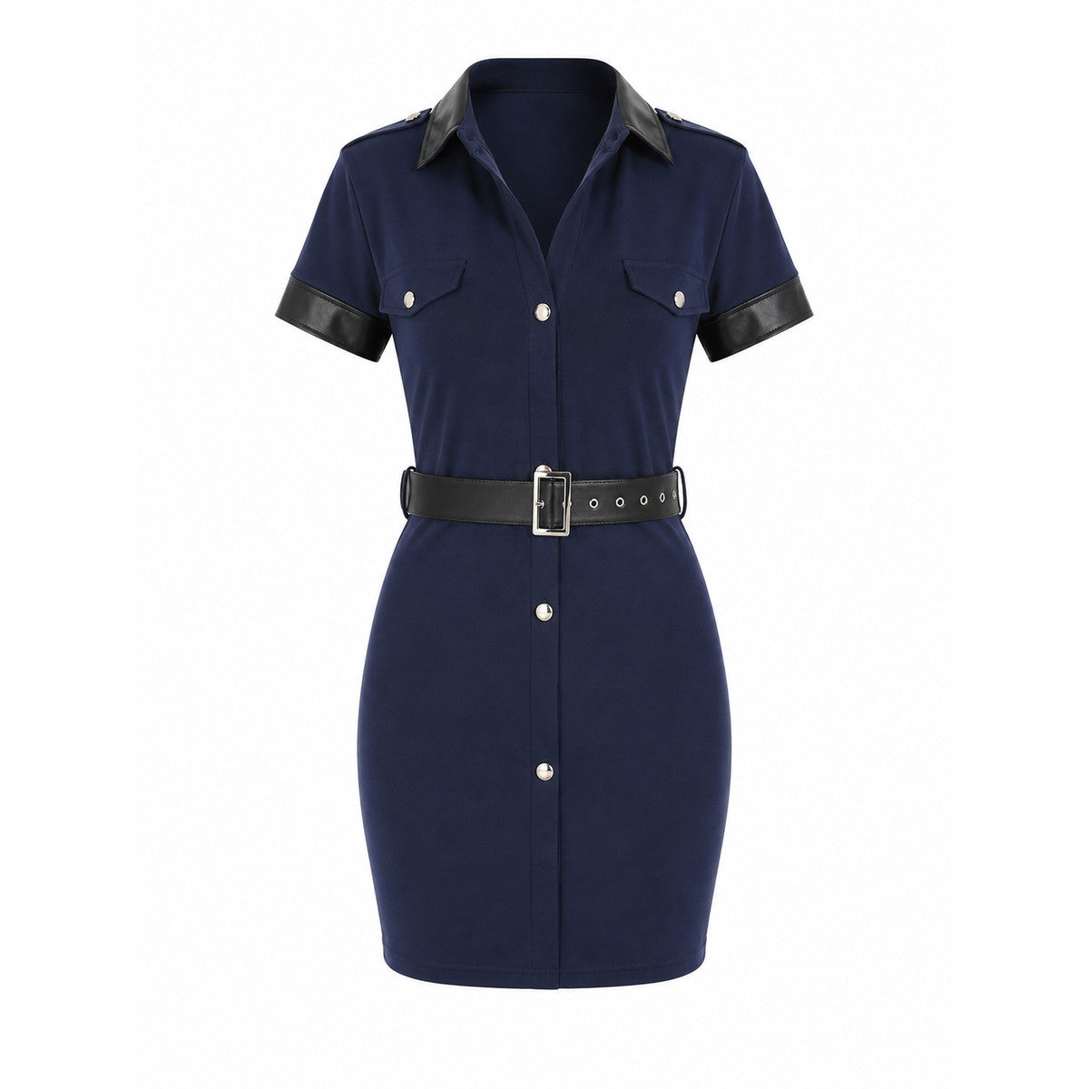 Police Costume with Cap, Dress, and Belt product-only view