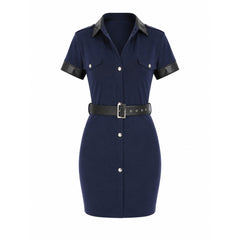 Police Costume with Cap, Dress, and Belt
