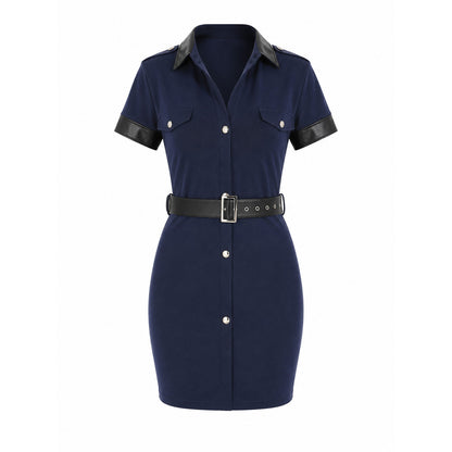 Police Costume with Cap, Dress, and Belt product-only view