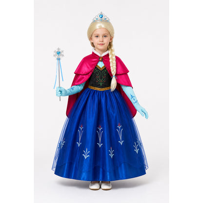 Children’s Carnival Costume with Dress, Crown, and Cape main product view