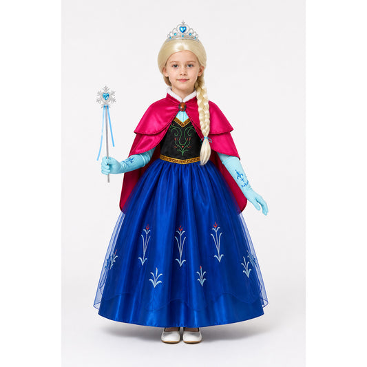 Children’s Carnival Costume with Dress, Crown, and Cape main product view