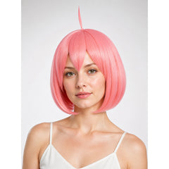 Spy x Family Anya Forger Pink Short Bob Wig with Side-Swept Bangs