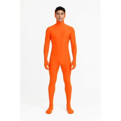 Full-Body Tight Fluorescent Orange Zentai Suit