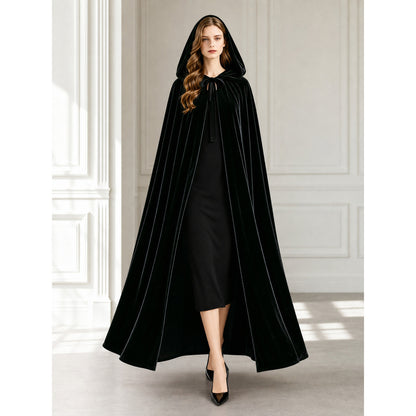 Black Hooded Carnival Cloak 110 cm