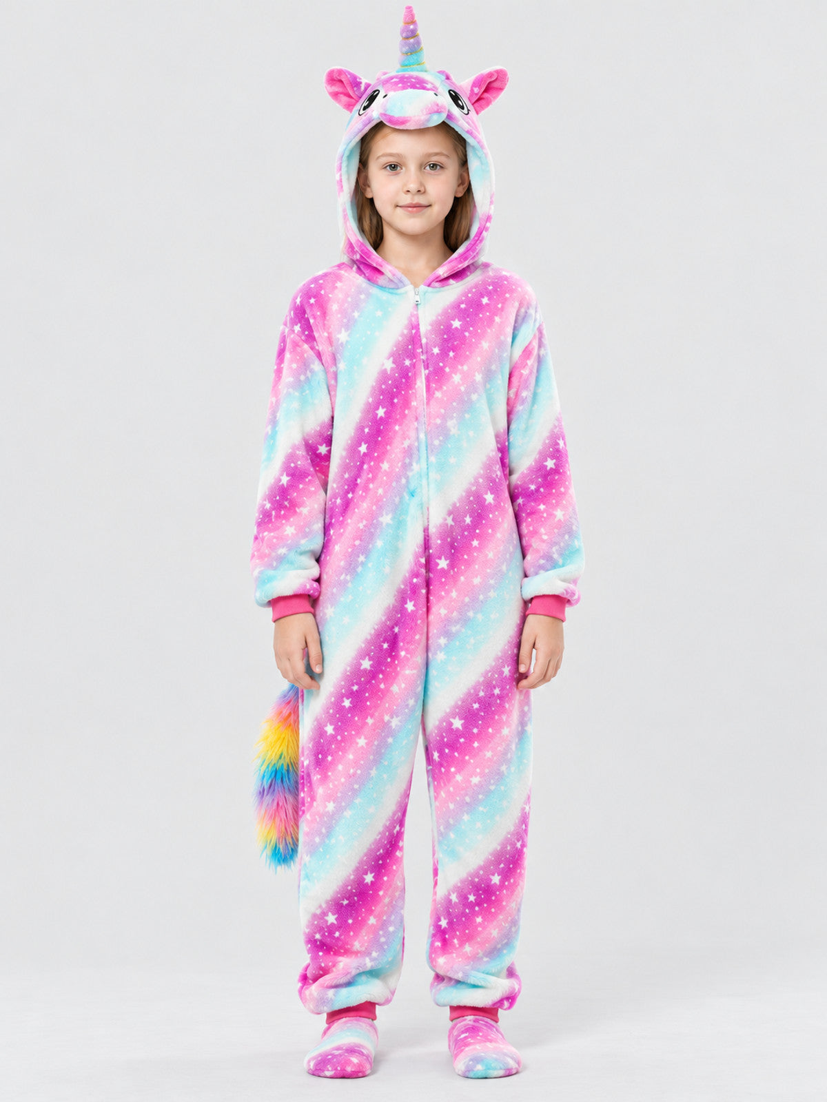 Unicorn Kigurumi Pajama with Gradient and Star Print