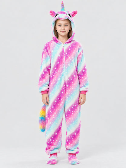 Unicorn Kigurumi Pajama with Gradient and Star Print