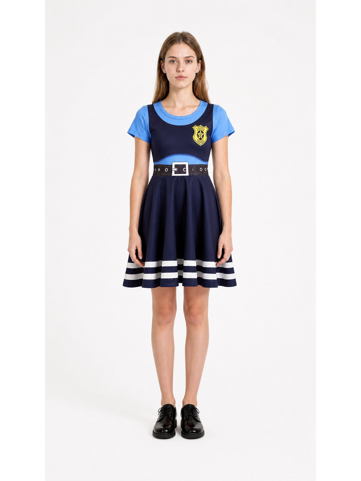 Judy Cosplay Dress with Emblem and Stripes main product view