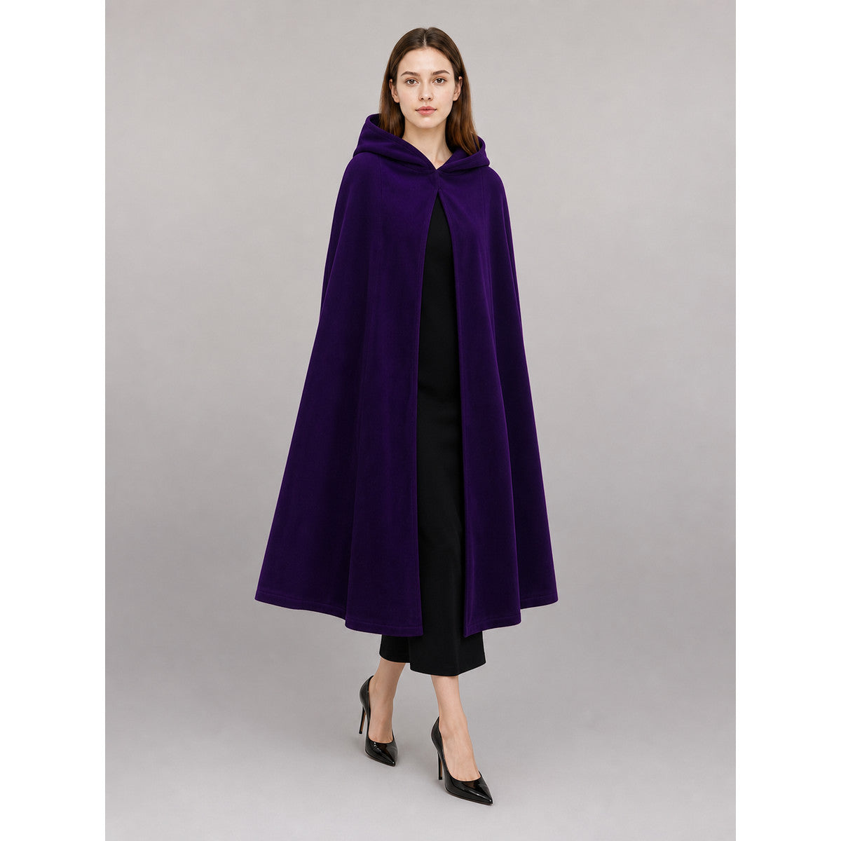 Long Hooded Cloak for Role-Playing front view