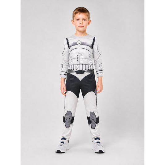 Kids Iron Man cosplay costume with mask on-model view