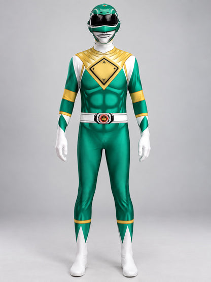 Green Cosplay Costume Jumpsuit with Gloves and Helmet