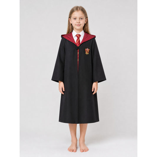 Wizard School Costume Robe with Hood and Tie