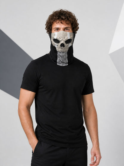 Halloween Skull Mask, Gray and White