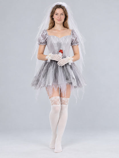 Ghost Costume with Veil and Fake Blood