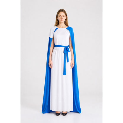 Pharaoh Costume with White Turban and Blue Cape main product view