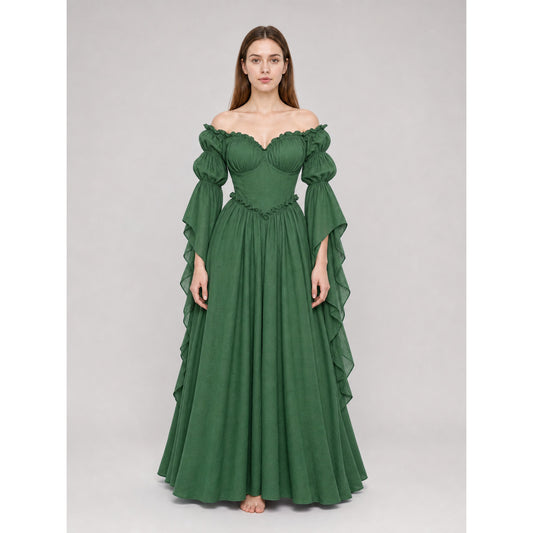 Green Vintage-Style Medieval Dress
