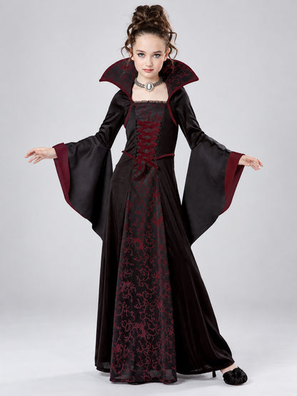 Vampire Costume: Burgundy Dress, Lacing