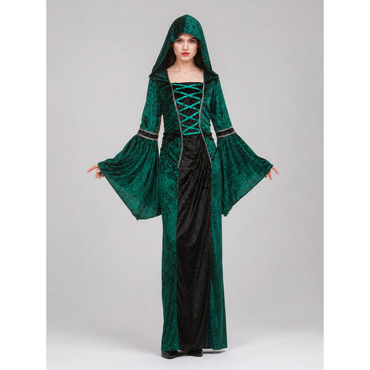 Gothic-Style Hooded Costume Dress