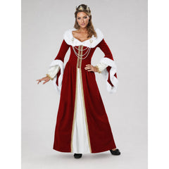 Royal-Style Carnival Dress with Fur Trim