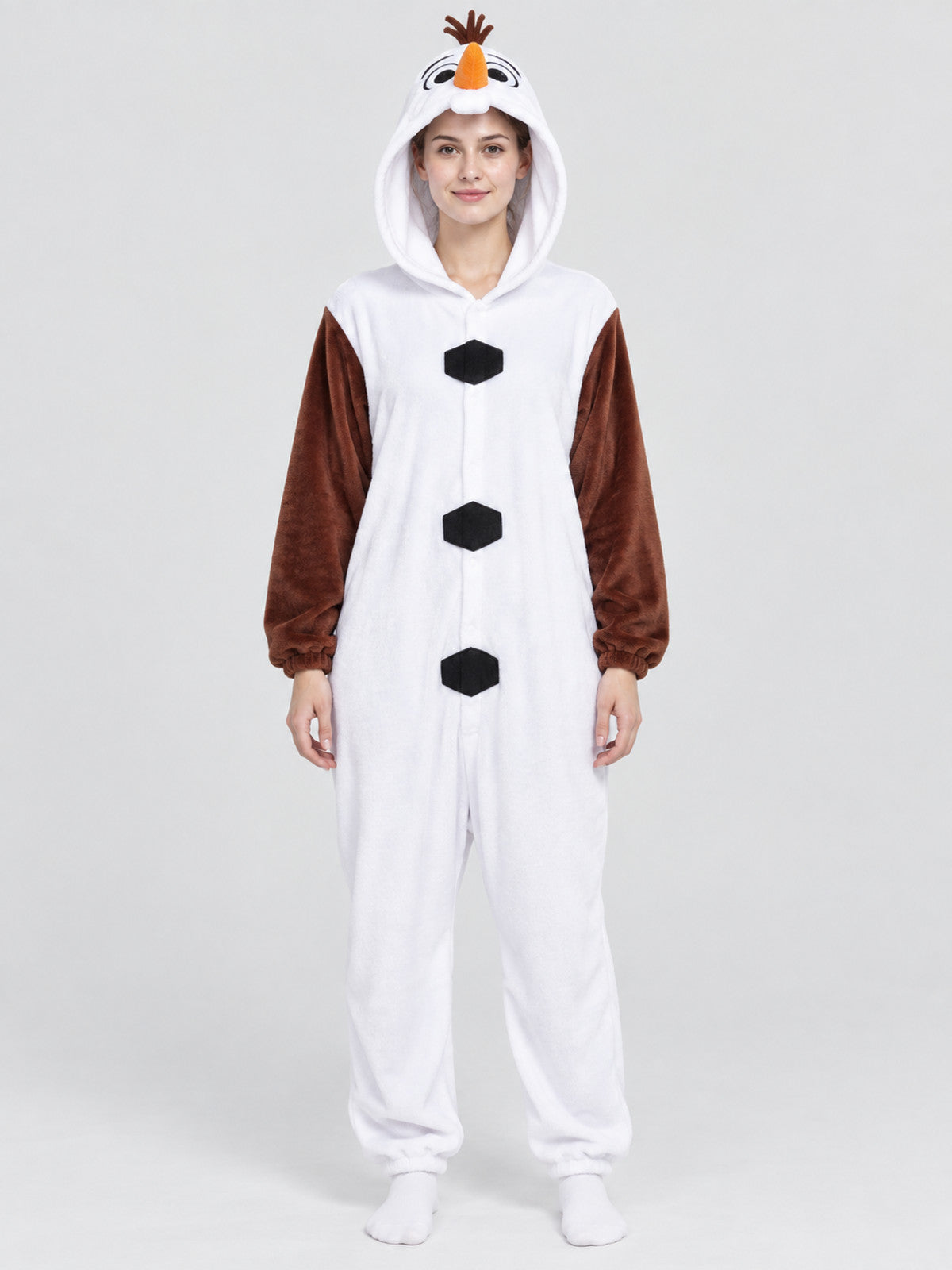 Snowman Kigurumi Pajama White with Brown Sleeves