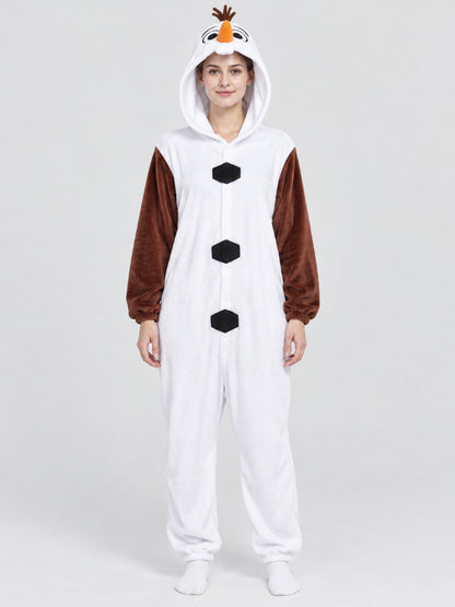 Snowman Kigurumi Pajama White with Brown Sleeves
