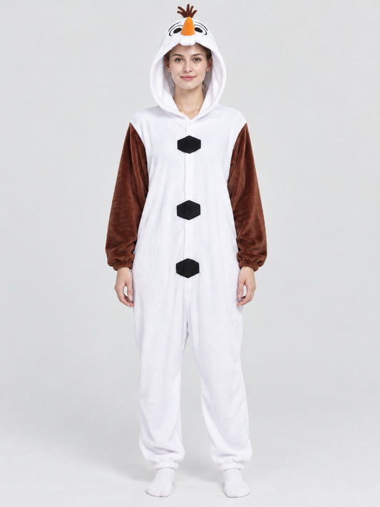 Snowman Kigurumi Pajama White with Brown Sleeves