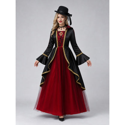 Costume Dress with Hat and Collar for Cosplay