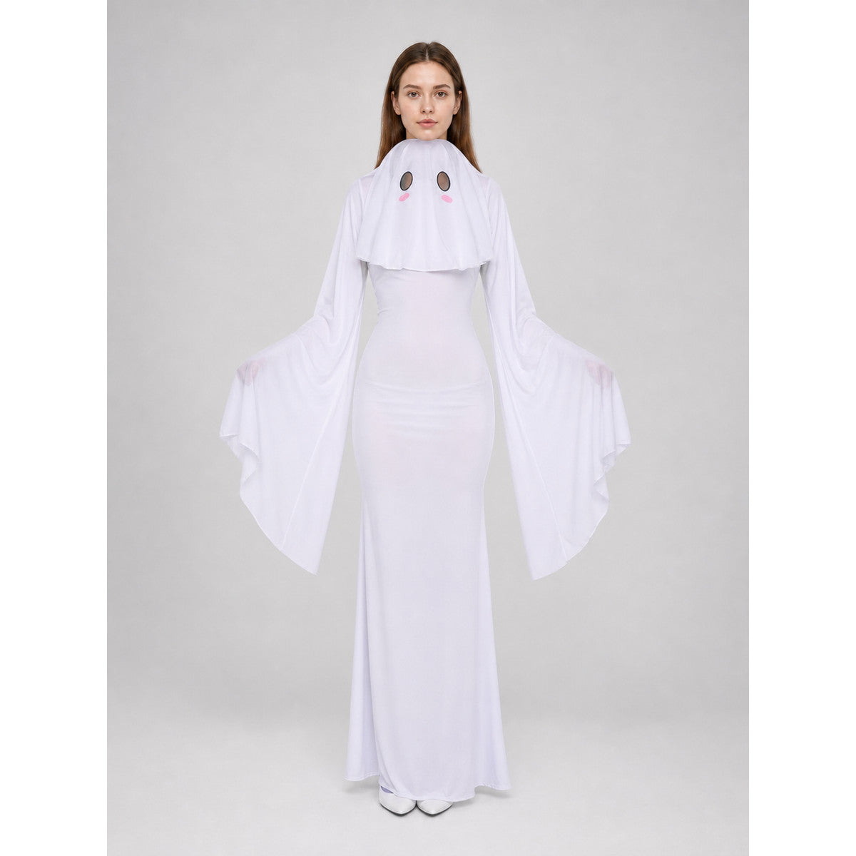 Hooded Cosplay Costume with Ribbon Sleeves