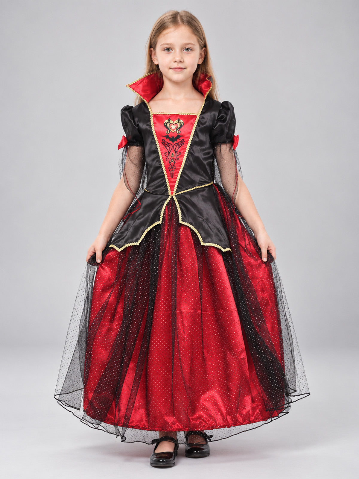 Gothic-Style Kids' Carnival Dress Jumpsuit