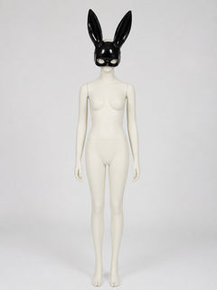 Black Rabbit Mask with Long Ears, One Size