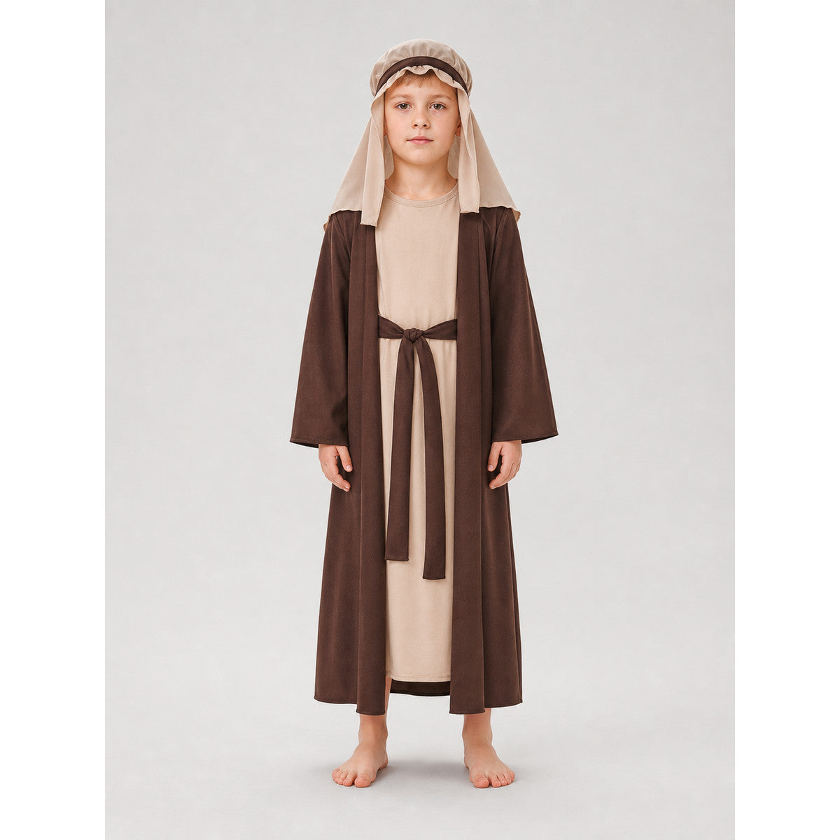 Biblical Elder Costume with Robe and Beard on-model view