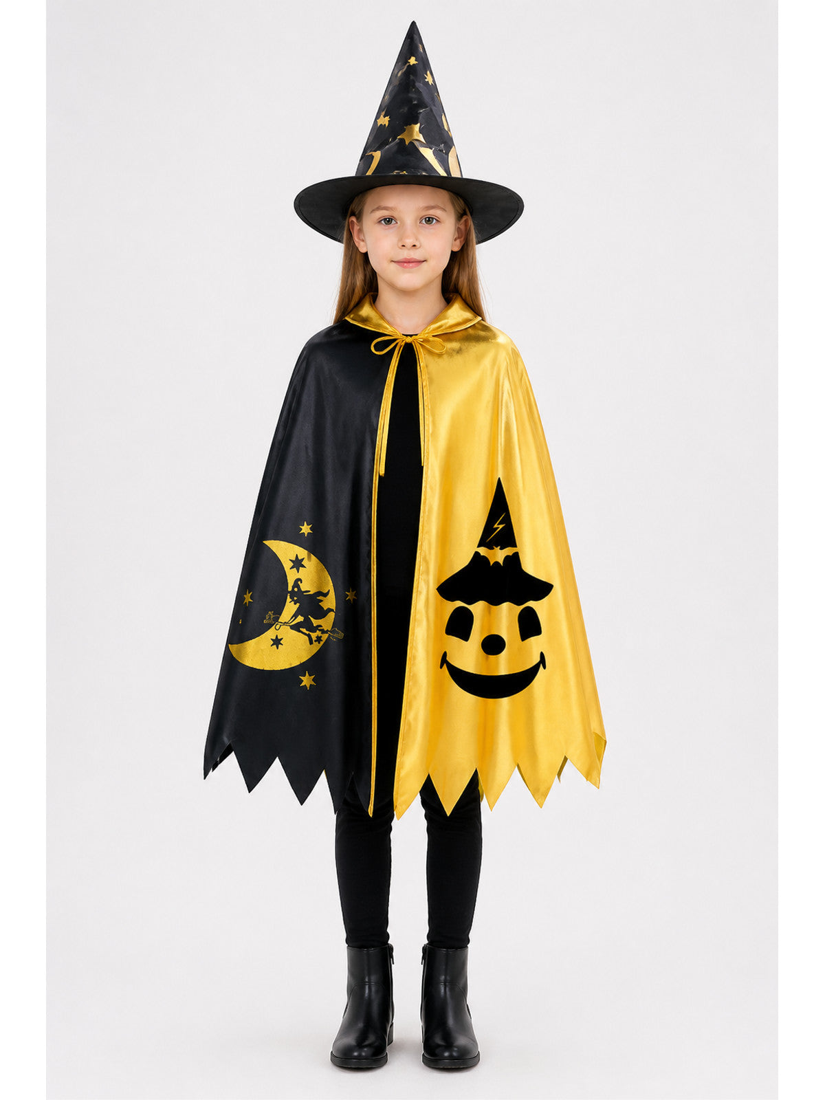 Carnival Costume with Cape and Pointed Hat main product view
