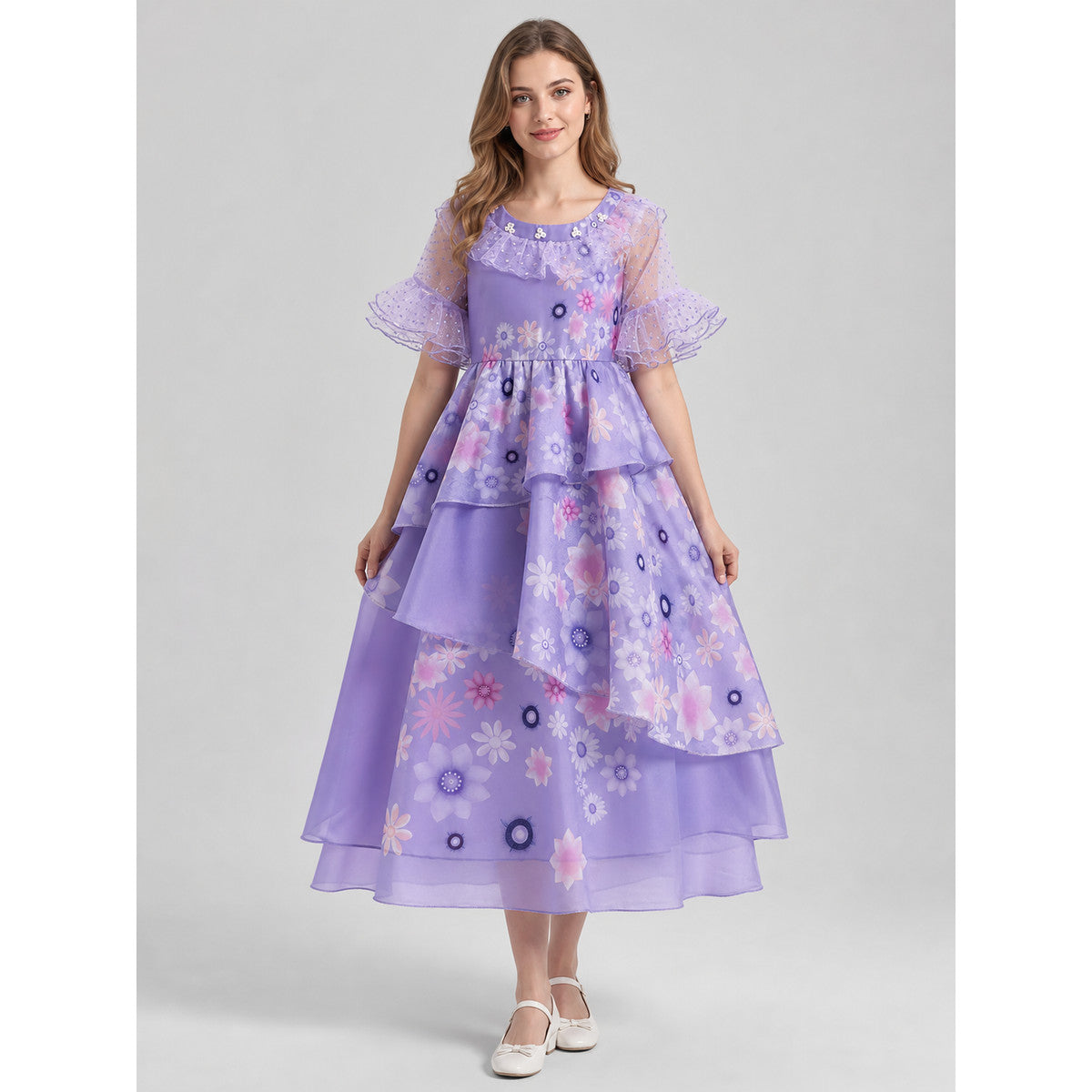 Mirabel Children's Costume Dress from Encanto on-model view