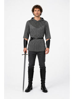 Medieval Role-Playing Costume with Hood and Sword