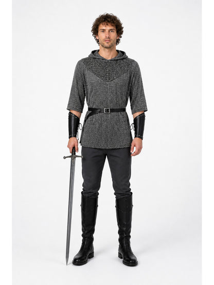 Medieval Role-Playing Costume with Hood and Sword main product view