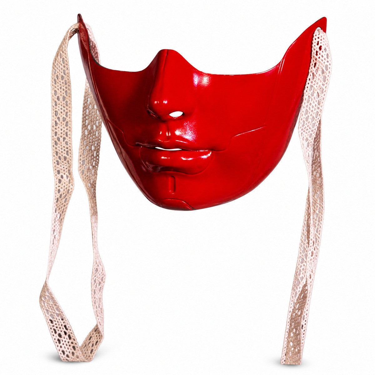 Technological Mechanical Half Mask Wings Mask Lower Part Face Women Beauty Mask Male Cyberpunk Props Carnival Halloween Dress Up
