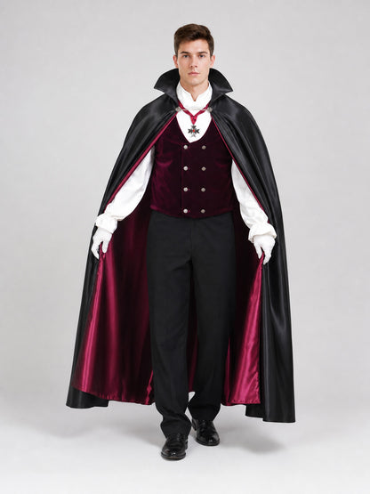 Vampire Costume with Cape, Vest, and Trousers