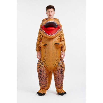 Brown Tyrannosaurus Costume with Open Mouth main product view