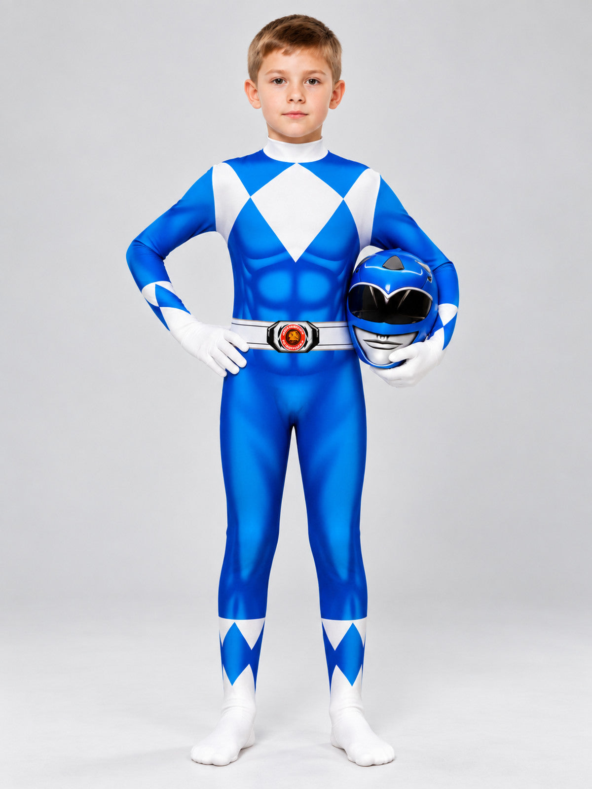 Kids' Blue Cosplay Carnival Costume with Helmet