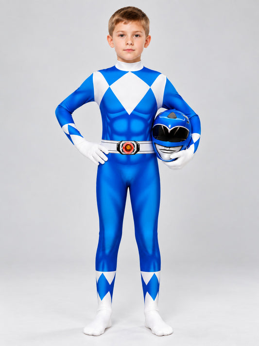 Kids' Blue Cosplay Carnival Costume with Helmet