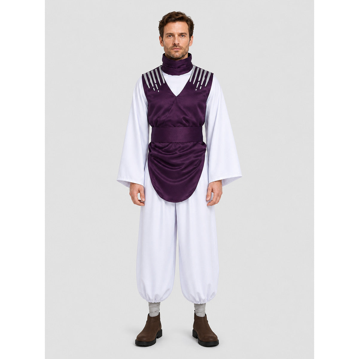 Jujutsu Kaisen Choso Cosplay Costume, Purple Vest and Pants on-model view