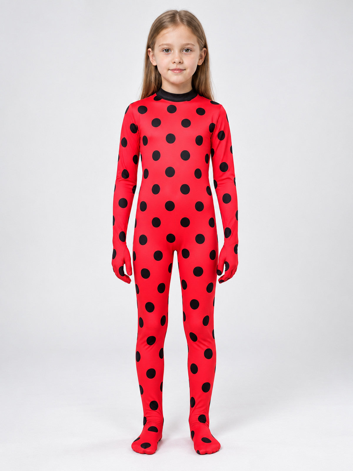 Red and Black Polka Dot Carnival Jumpsuit Costume